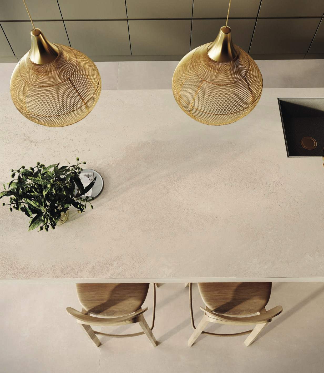 Ambiente con porcelánico Arklam Hôm Cream, foto del catálogo de Arklam