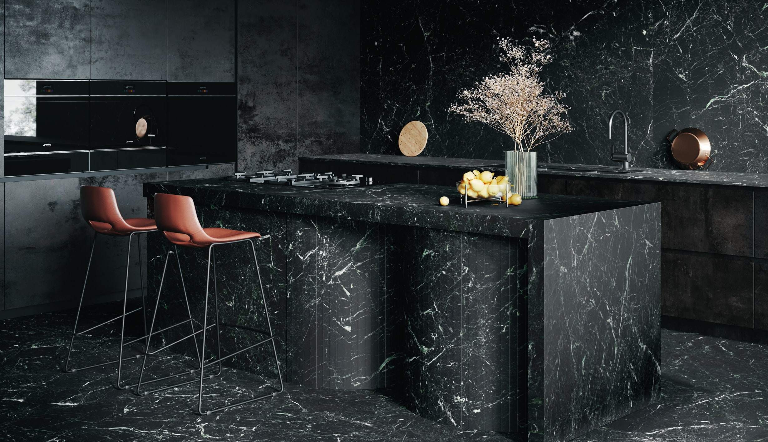 Ambiente con Arklam Caviar Green, foto del catálogo de Arklam