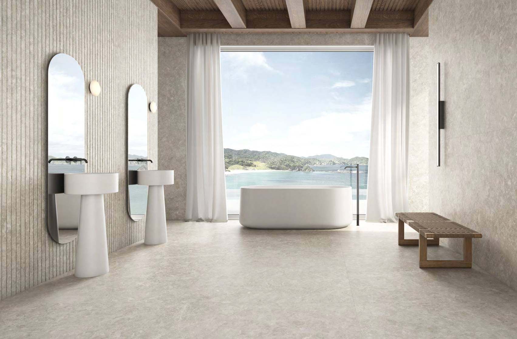 Ambiente con baldosas ITT Tundra, foto del catálogo de ITT Ceramic