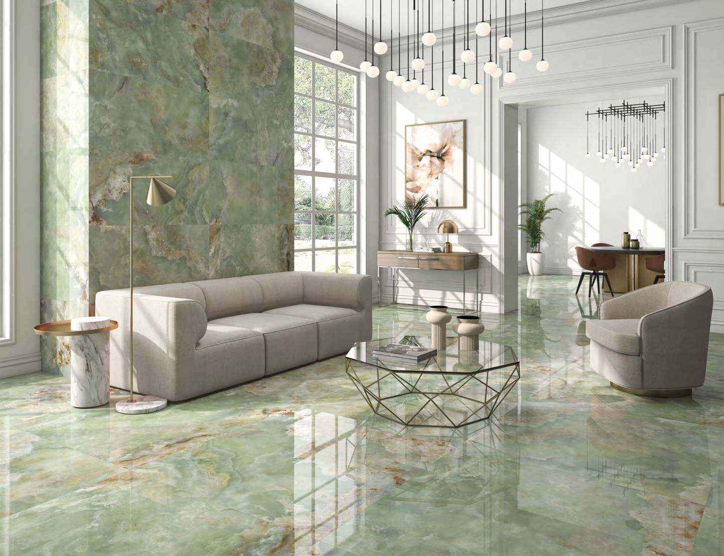 Ambiente con baldosas ITT Onix, foto del catálogo de ITT Ceramic