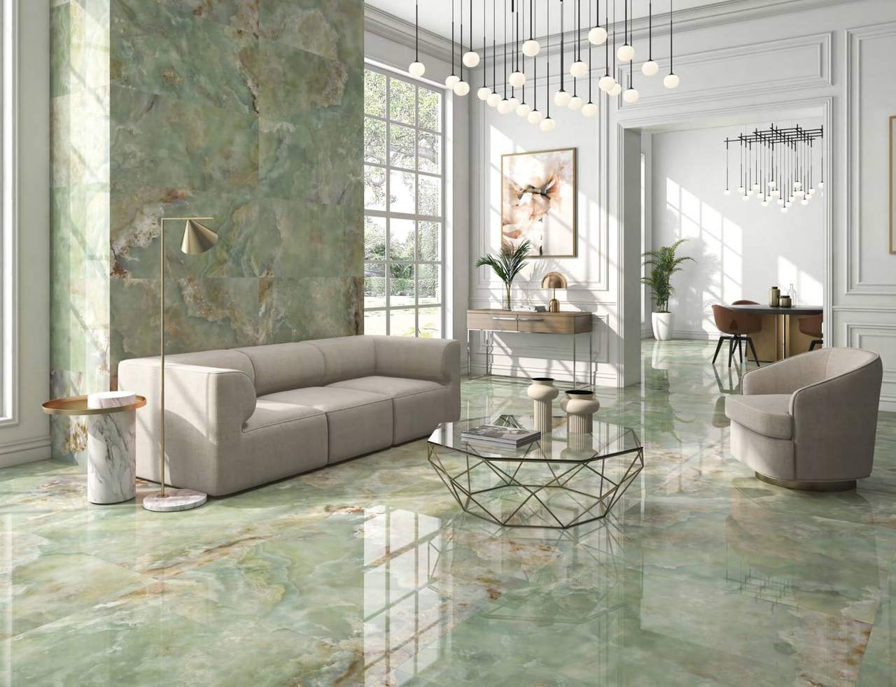 Ambiente con baldosas ITT Onix, foto del catálogo de ITT Ceramic