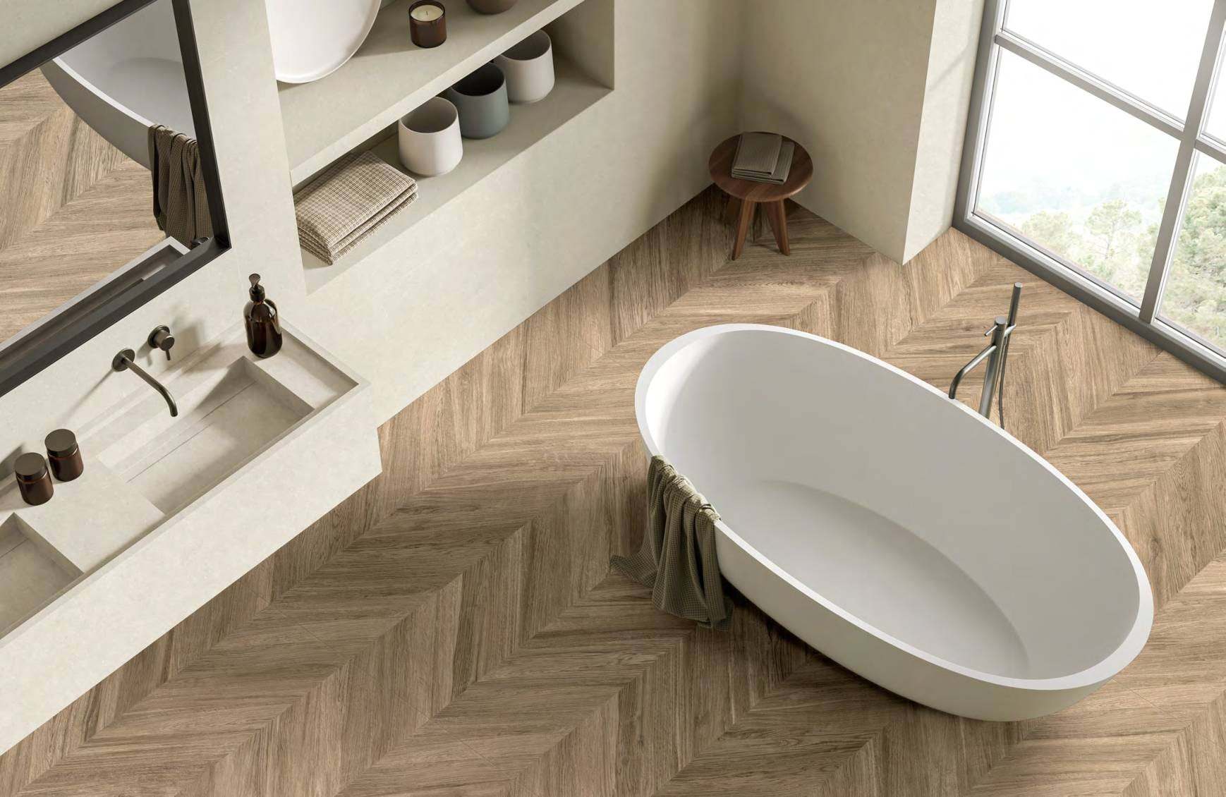 Ambiente con baldosas ITT Alabama, foto del catálogo de ITT Ceramic