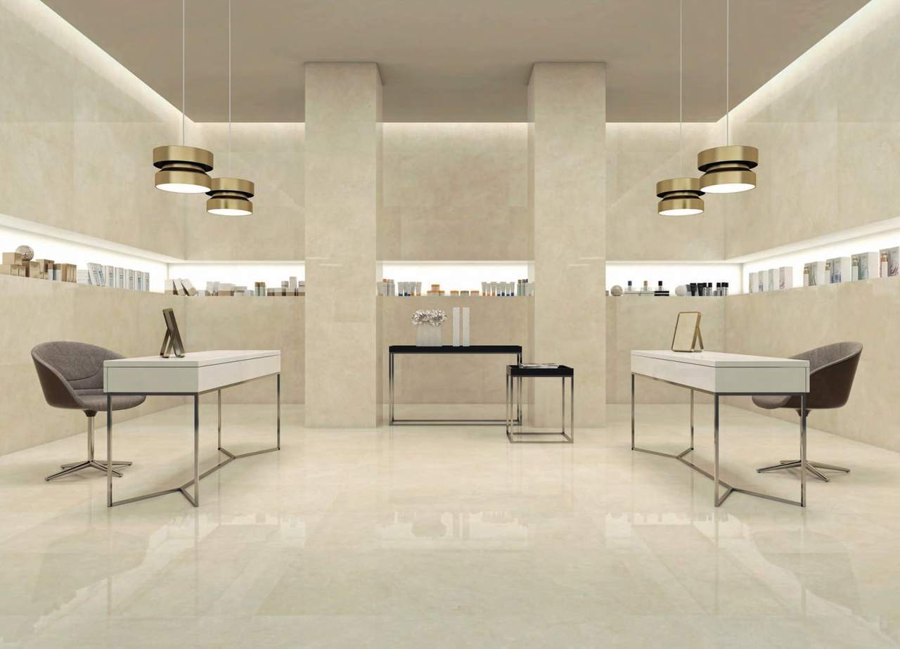 Ambiente con baldosas ITT Crema Marfil, foto del catálogo de ITT Ceramic