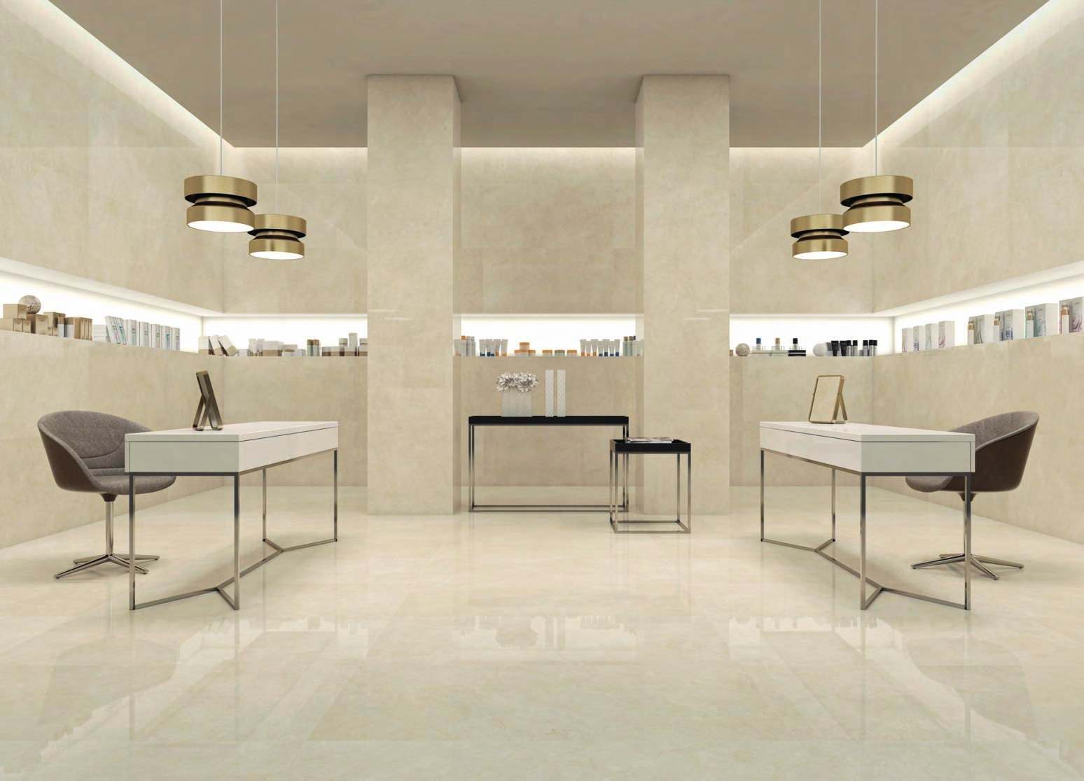 Ambiente con baldosas ITT Crema Marfil, foto del catálogo de ITT Ceramic