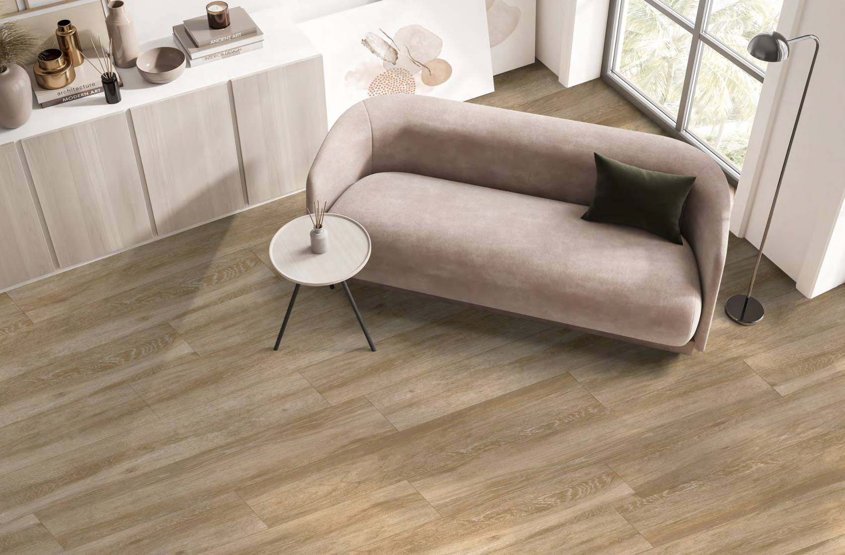 Ambiente con baldosas ITT Moremi, foto del catálogo de ITT Ceramic