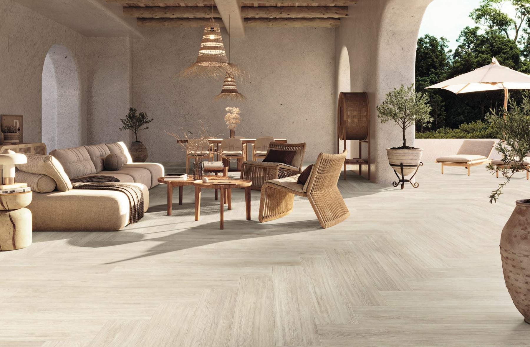 Ambiente con ITT Mallorca, foto del catálogo de ITT Ceramic